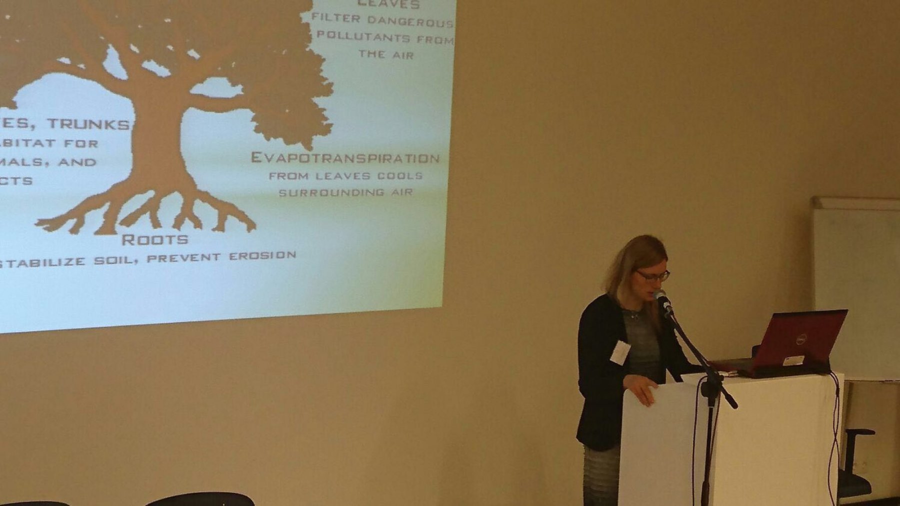 Projekta LIFE Ekosistēmu pakalpojumi pārstāves E.Konstantinovas prezentācija konferences ietvaros